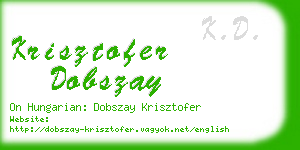 krisztofer dobszay business card